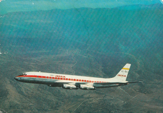 LENTOKONEKORTTI - DC-8 DOUGLAS TURBOFAN - IBERIA