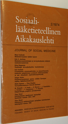 Sosiaalilääketieteellinen aikakauslehti 2/1974