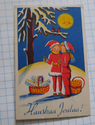 Wanha 11x7cm, Teinitontut kuhertelevat,nyrkkiposti