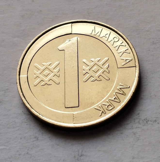 1 markka UNC, v. 1998 (meistinokare)