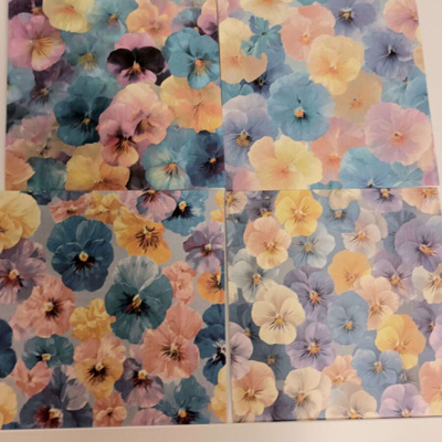 Kuviopaperi ORVOKIT / 4 kpl -setti / 15 x 15 cm