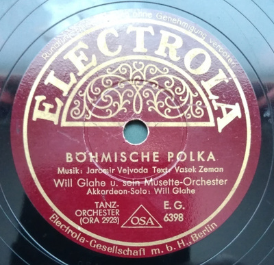 Savikiekko: Will Glahe - Electrola E.G. 6398