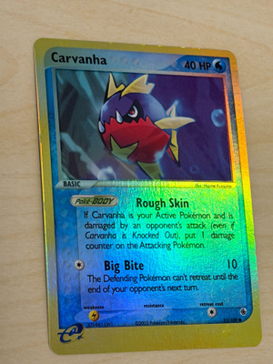 Pokemon Carvanha 51/109 Reverse Holo EX Ruby & Sapphire 2003