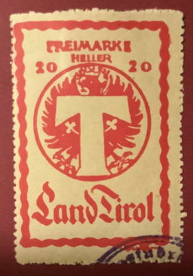 Land Tirol 1919 freimarke 20 heller
