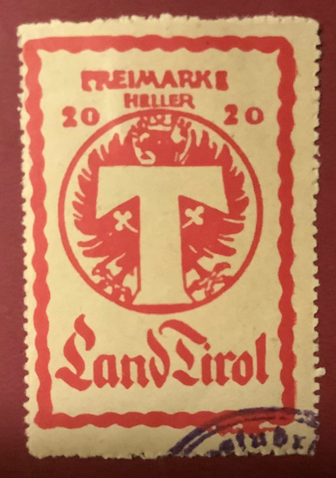 Land Tirol 1919 freimarke 20 heller