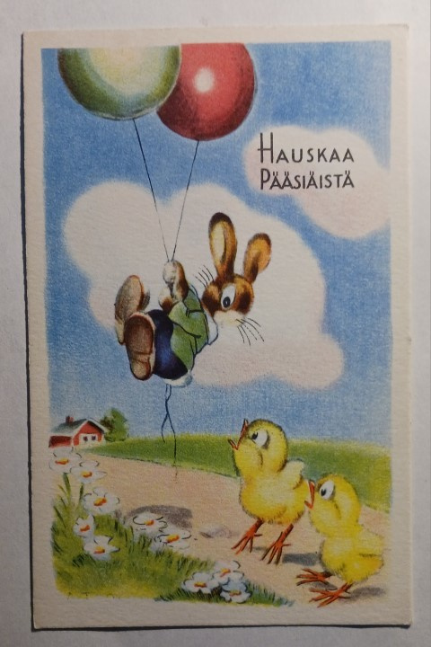 Pupu laskeutuu ilmapalloilla, tiput hämmästyvät, ei p.