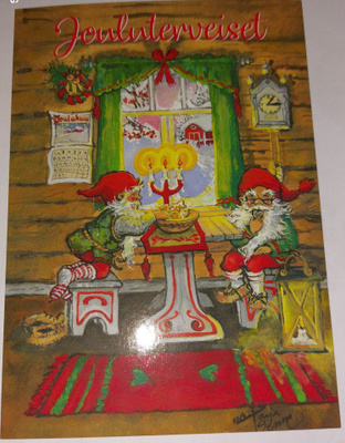 Joulukortti kiiltopinnalla