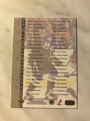 1996-97 Upper Deck Checklist Wayne Gretzky #389