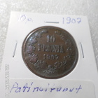 10 penniä 1907 kulkematon , hienosti patinoitunut . - pikkukuva 5
