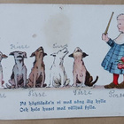 Signe Aspelin: Tyttö ja koirien laulukuoro onnittelevat 1910 - pikkukuva 1