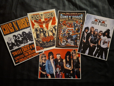 GUNS N` ROSES --- julistesetti 5kpl --- 21cm x 30cm #1
