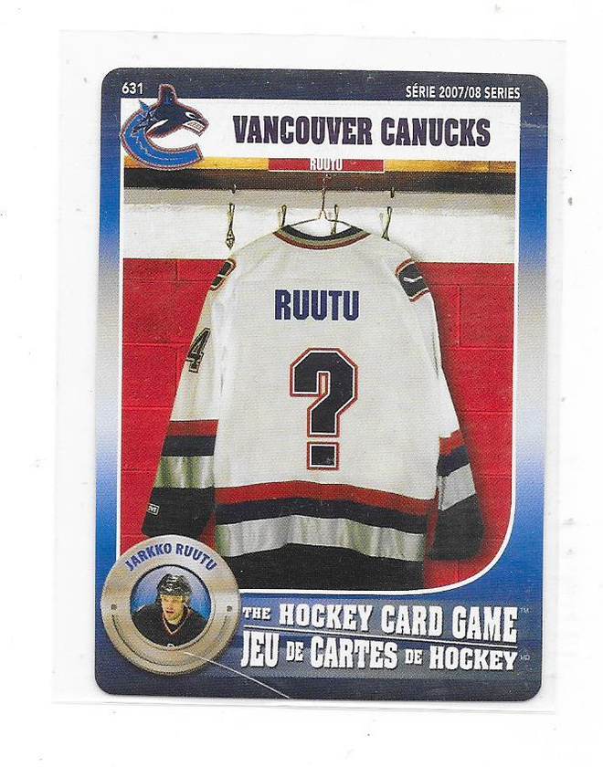2007 Card Game #631 Jarkko Ruutu Vancouver Canucks