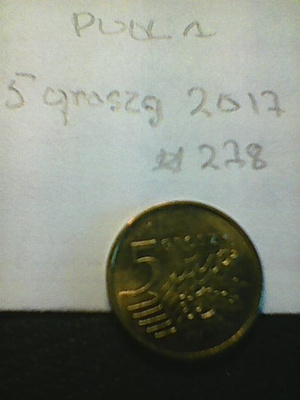 Puola 5 groszy 2017 , km#278