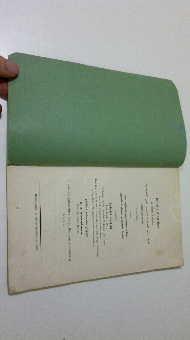 E. A. Strandman : De viris illustribus in libro Arabico (...