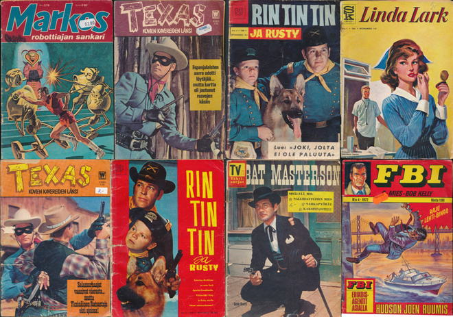 NIPPU 60's suomisarjiksia: RIN TIN TIN Texas FBI Markos RARE