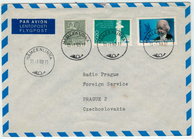 M63 1968  2p ym lentokirje CSR:ään