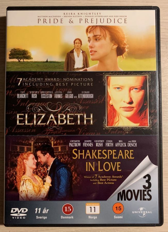 Elizabeth / Rakastunut Shakespeare / Ylpeys ja ennakkoluulo
