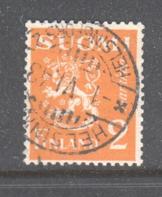 M30 2 mk keltainen kaunisleimaisena.