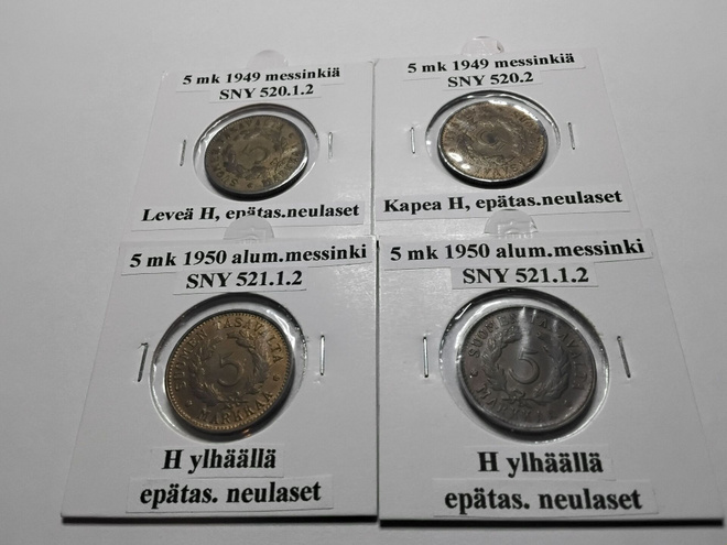 Suomi  5 mk 1949-1950 yht. 4 kpl
