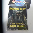 MINISTRY MOSKOVA 2016 BACKSTAGE PASSI . - pikkukuva 1