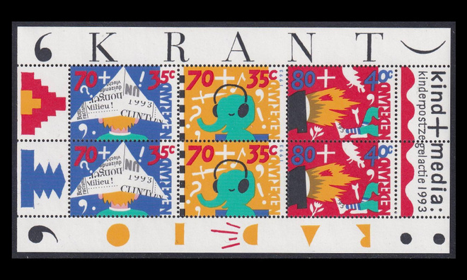 Alankomaat 1492BL39 ** Voor het Kind lapset ja media (1993)