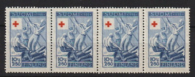 1946 10mk+2½mk Punaisen Ristin merkkiryhmä leimaamattomana**