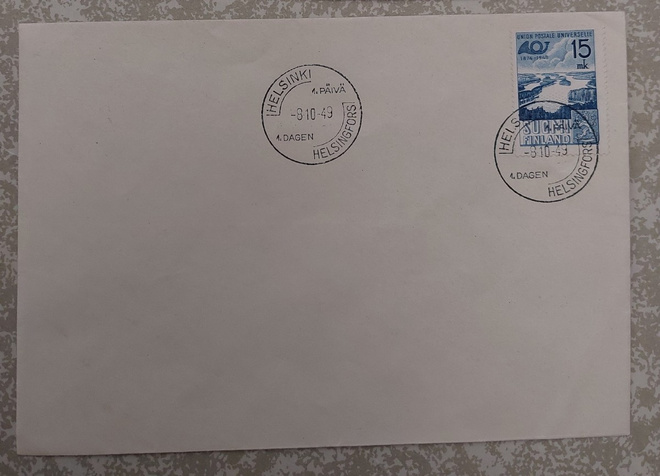 1949  UPU FDC blanco kuori