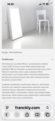 Artek White 2 valaisin
