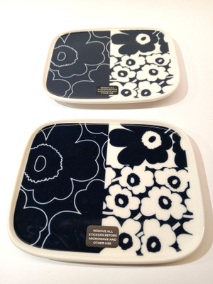 Marimekko Kollaasi lautanen unikko 60vuotta 12 x 15cm ,2kpl