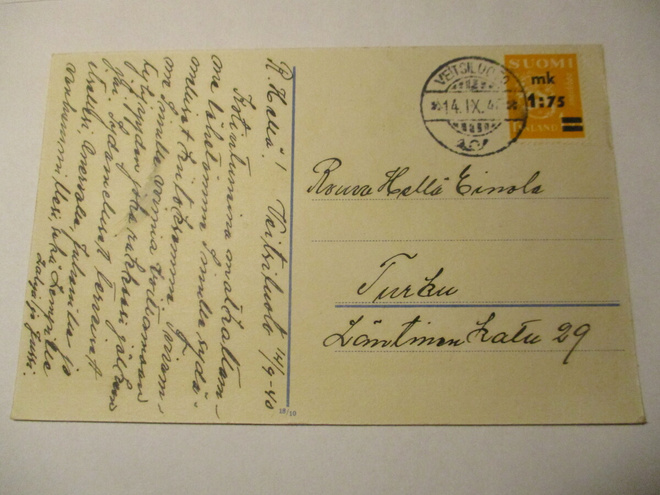 1940 Veitsiluoto lp merkin kortti