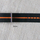 Nato 22mm musta kapealla oranssi raidalla - pikkukuva 2