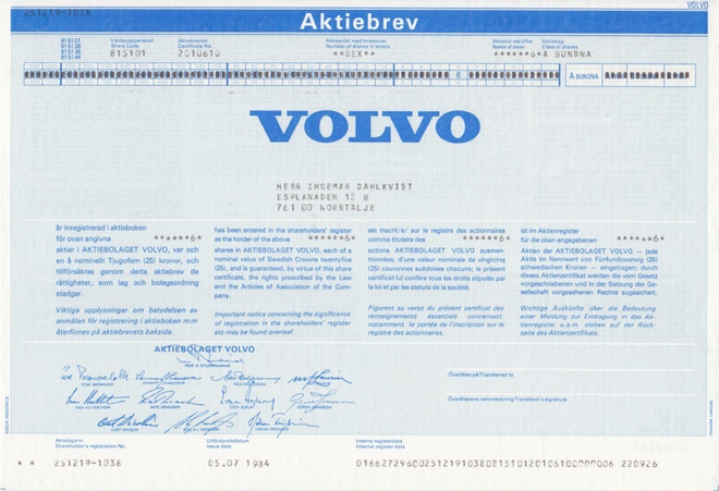 OKK 1984 VOLVO Ab, Ruotsi