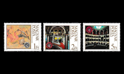 Unkari 3697-9 ** Budapestin oopperatalo 100v (1984)
