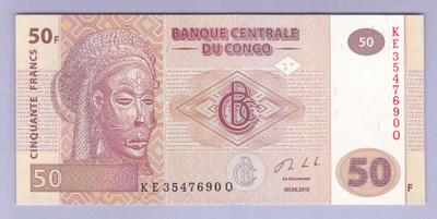 Kongo Congo DR 50 Francs v.2013 UNC P-97a