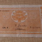5 Markkaa 1945 Litt A / E 5253436 Kiv - Wah KL 4 - pikkukuva 3