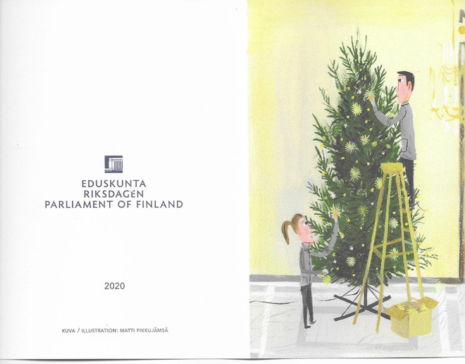 Eduskunnan joulukortti vuodelta 2020