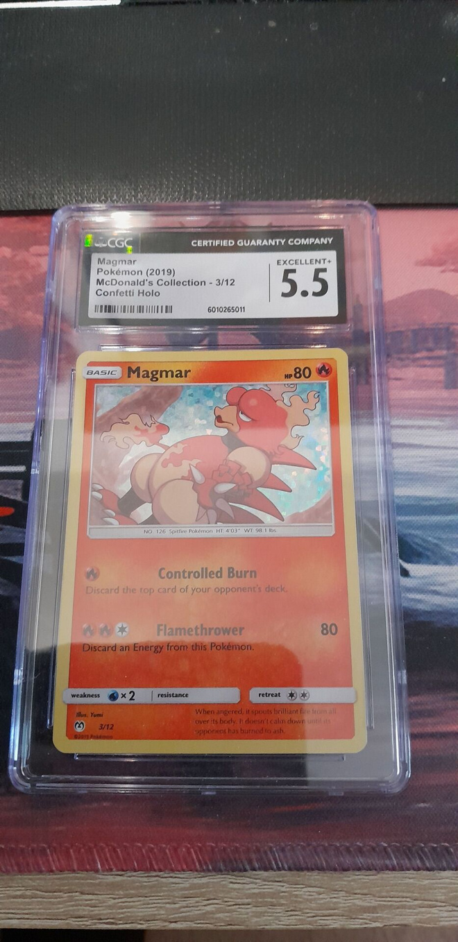 Pokemon magmar mcdonalds collection confetti holo cgc 5,5