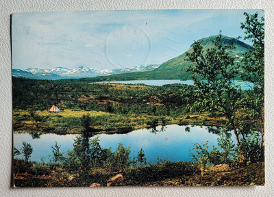 Postikortti: Saanatunturi Tsahkaljärven suunnasta
