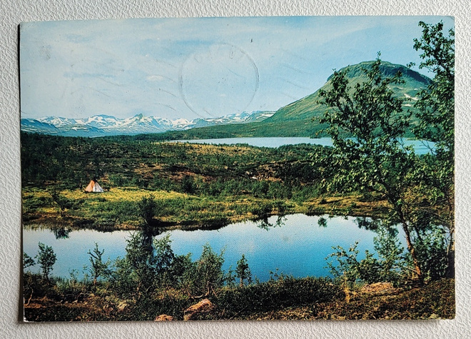 Postikortti: Saanatunturi Tsahkaljärven suunnasta