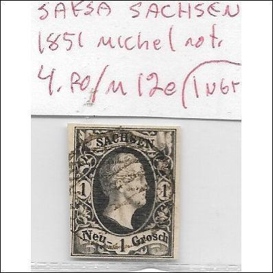 SAKSA SACHSEN 1851 NEW 1 GROSCH (K15-S45)