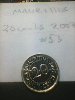 Mauritius 20 cents 2007, km#53