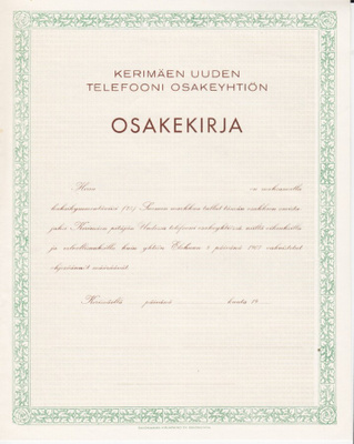 OKK 193x Kerimäen Uusi Telefooni Oy, Kerimäki bla