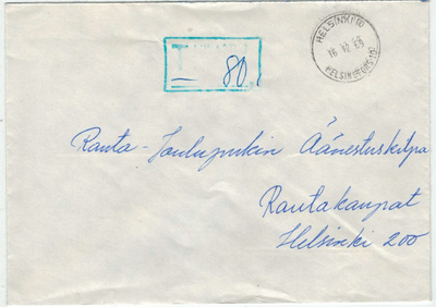 1969 maksamaton kirje - lunstus 80p