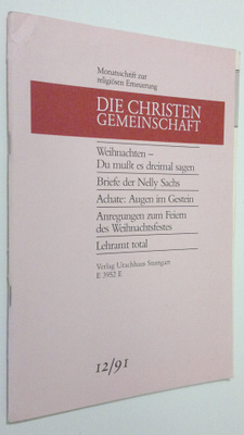 Die Christen-Gemeinschaft 12/1991 : Monatsschrift zur rel...