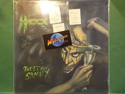 HEXX - QUEST FOR SANITY - GREEN TRANSPARENT US -89 M-/EX+ LP