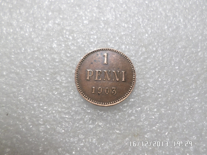 1 penni  1903   kulkematon   hieno  Iso kolmonen,