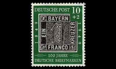 Saksa 113 ** Postimerkki 100v 10+2 Pf (1949)
