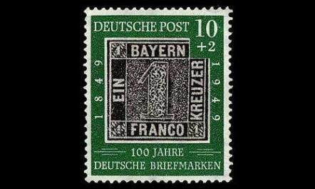 Saksa 113 ** Postimerkki 100v 10+2 Pf (1949)