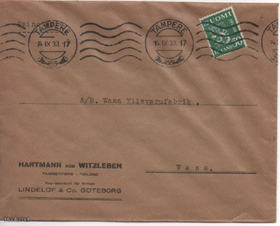 Firmakuori Tampere Hartmann von Witzleben 1933
