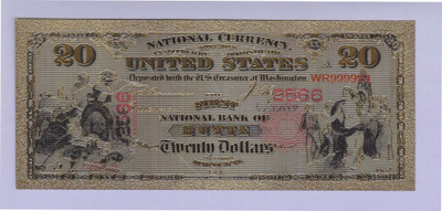 USA 20 Dollars Montana UNC kullattu (muoviseteli)